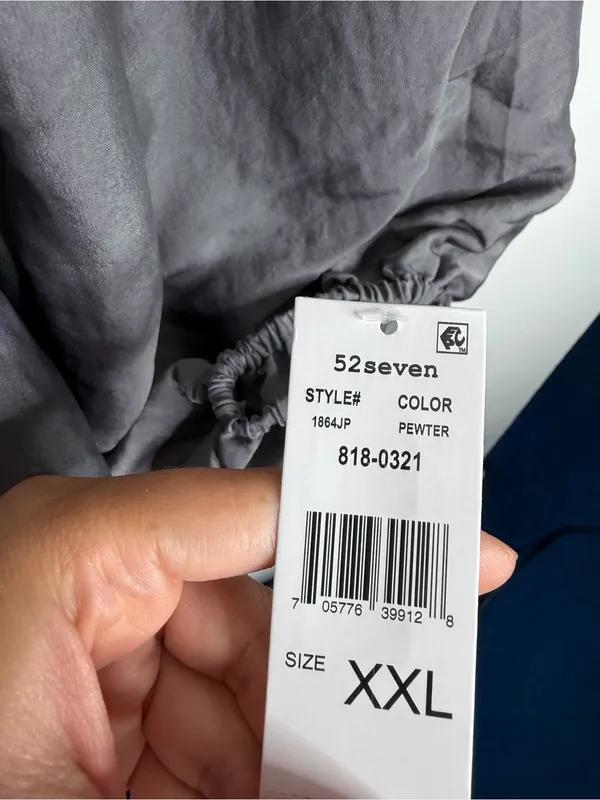 52Seven Gray‎ Smocked Peplum Top Balloon Sleeve XXL Cottagecore Romantic Boho - Image 5