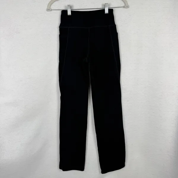 Jockey Activewear Pants Womens XS High Waisted Straight Leg Pockets Black - Image 4