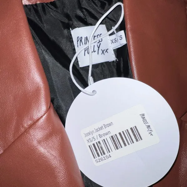 Princess Polly Jocelyn Faux Leather Blazer in Brown Size XS/S New with tag - Image 15