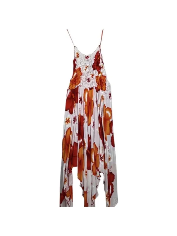 Women's Red and Multi Dress Size M - Image 4