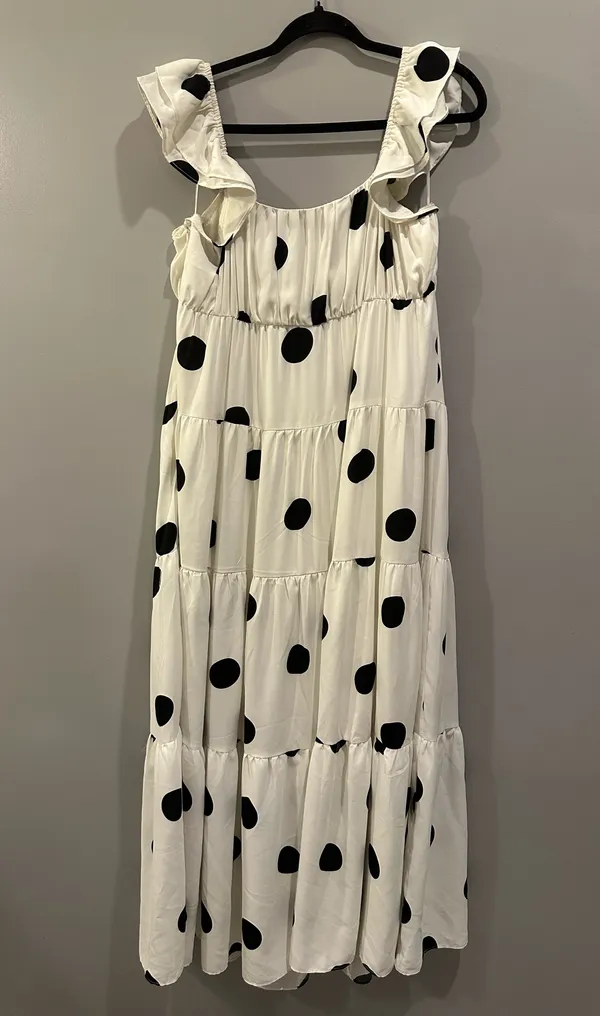 English Factory Polka Dot Flutter Sleeve Maxi Dress - Image 6