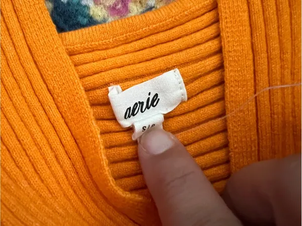 NWT aerie Orange Ribbed faux Wrap Front Cami Top - Image 6
