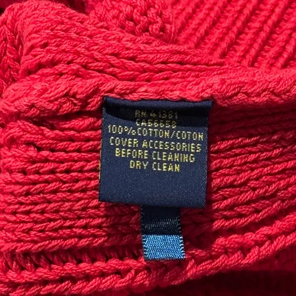 Polo Ralph Lauren Sweater Cable‎ Knit Preppy Academia Retro Classic Red Medium - Image 5