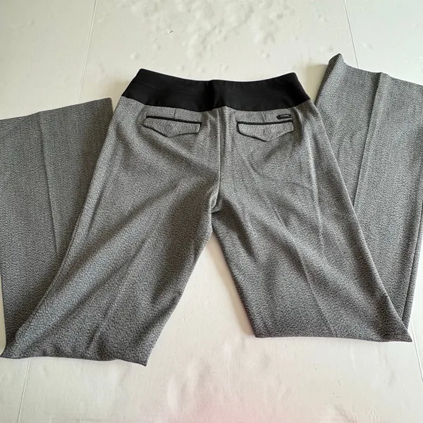 Y2K Express Flare trousers low rise gray color block size 0 - Image 9