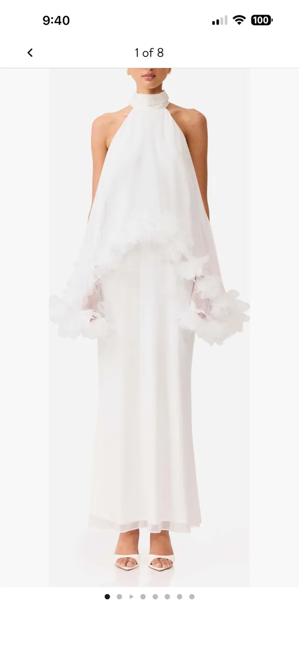 Elliatt Poppy Tiered Sleeveless Gown White - Image 2
