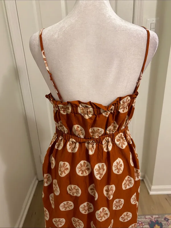 Free People Leanna Bandeau Tube Maxi Dress In Brick Combo Cotton NWT Size Large - Image 12