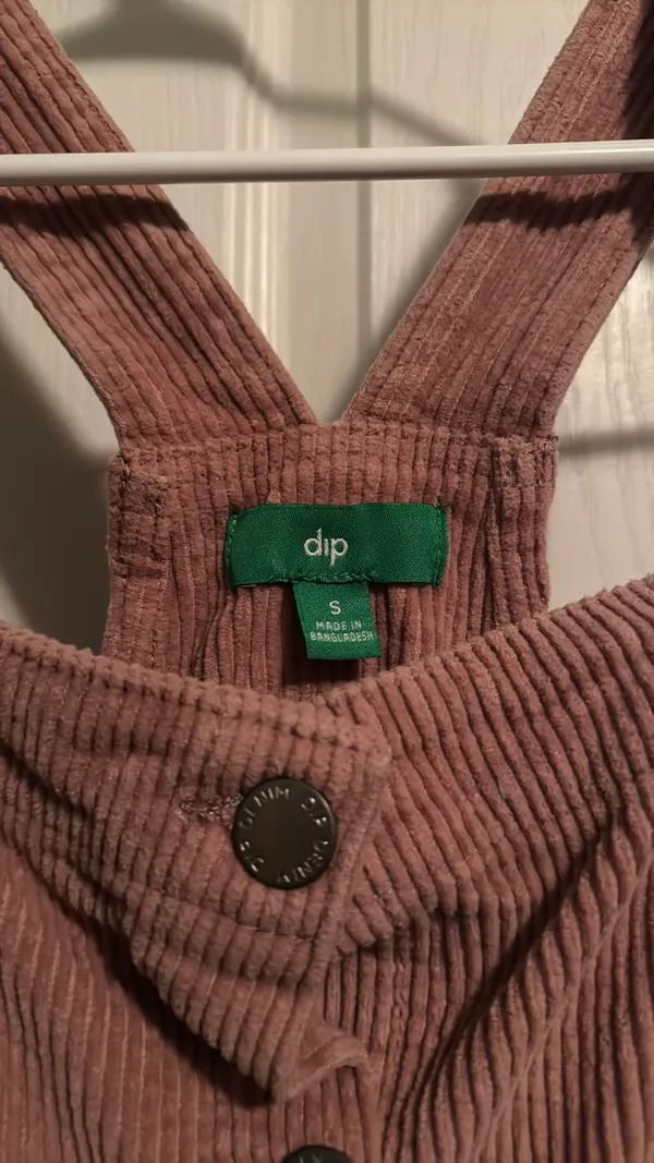 Dip Denim Pink corduroy skirt overalls small - Image 3