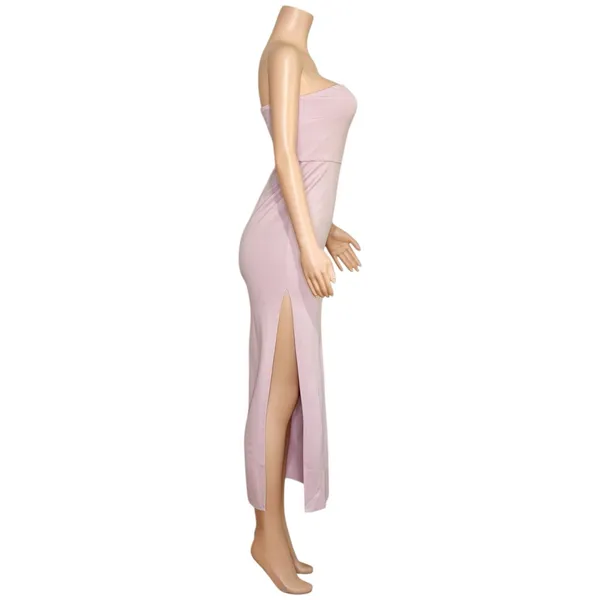 NBD Dream High Slit Strapless Gown, Lilac, Medium - Image 9