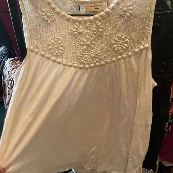 Anthro Beaded Sleeveless Bouse - Image 2