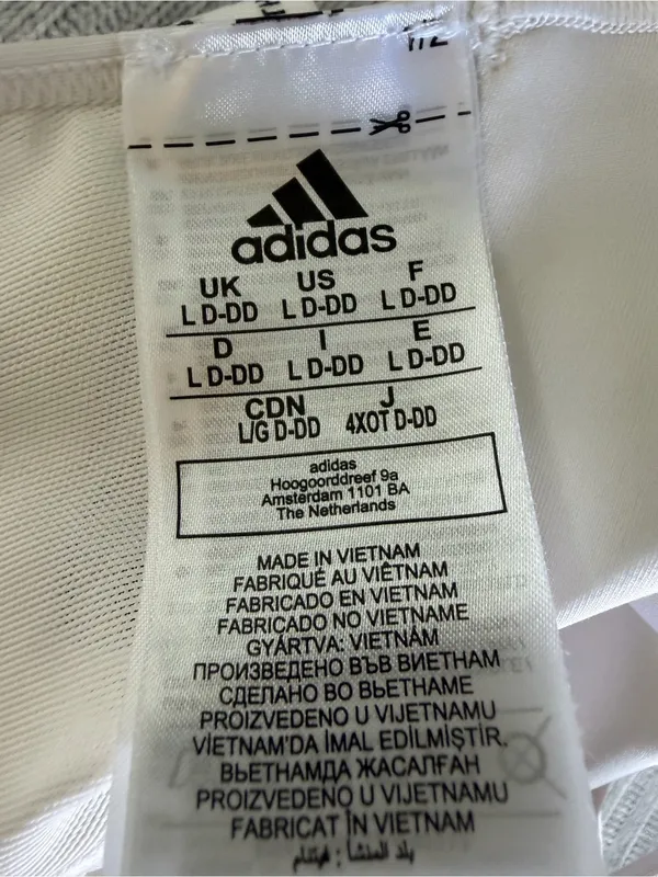 adidas White Sports Bra with Black Logo - Racerback Athletic Bra - Image 2