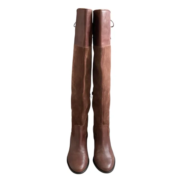 Lucky Brand Komah Brown Over-the-Knee Women's Healed Boots Size 7 Leather Lace - Image 4