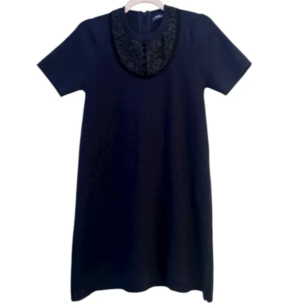 Zara Knit Navy Blue Mini Dress Short Sleeves Large Casual Streetwear‎ - Image 2
