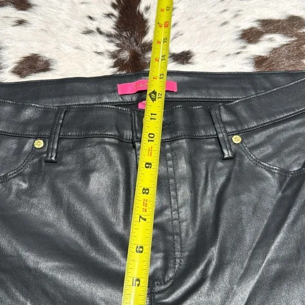 Lilly Pulitzer Eagan Black High Rise Coated Skinny Jeans D31‎ - Image 11