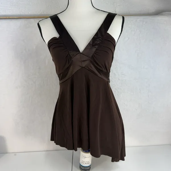 Y2K‎ Babydoll Top Women L Forest Fairy Pixie Festival Boho Sheer Tank Asymmetric - Image 3