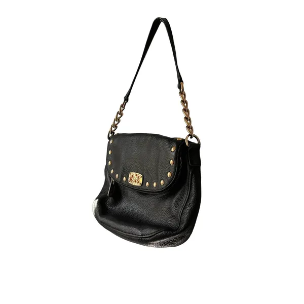 Michael Kors black Leather Studded Shoulder Bag w/partial chain strap - Image 2