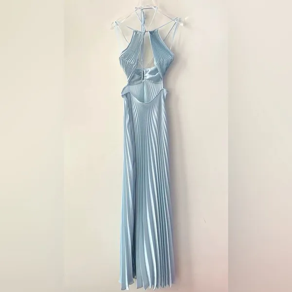 ALC Frank Moira Satin Pleated Maxi Dress 2 - Image 9