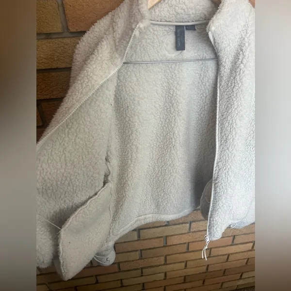 Sweaty Betty Canyon Fleece Zip Up Lily White Full Zip Sherpa US Size 6 - Image 7