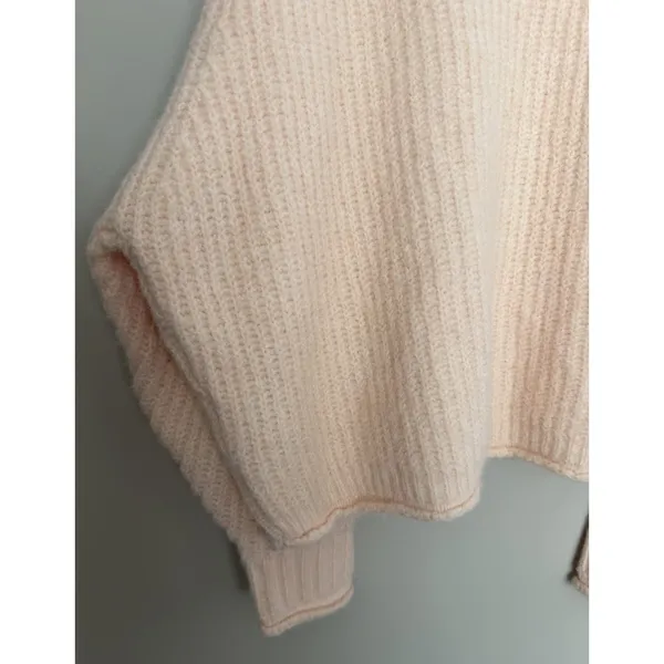 Pilcro Dawn Mock-Neck Chunky Sweater Cream/Peach Women's Size Large - Image 8