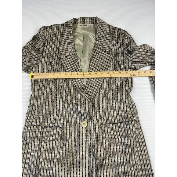 Anne Klein Petites Striped Textured Blazer Professional‎ Office Wear Size 8 - Image 3