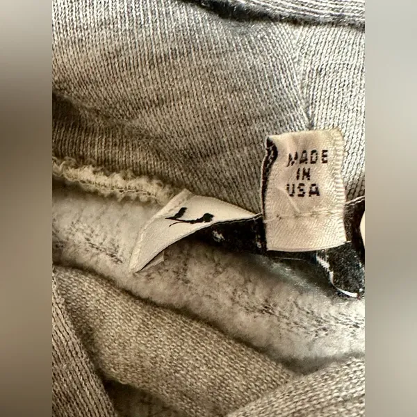 WILDFOX‎ Sweatshirt Hoodie Women’s Small Gray Oversized Lace Up Hutton USA Made - Image 9