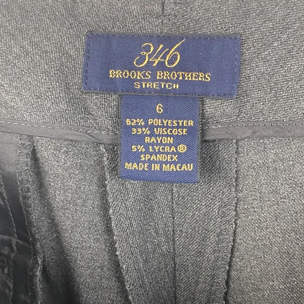 Brooks Brothers Gray Straight Leg Trouser Pants 6 - Image 4