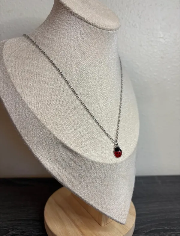 Handmade Silver Ladybug Necklace - Image 3
