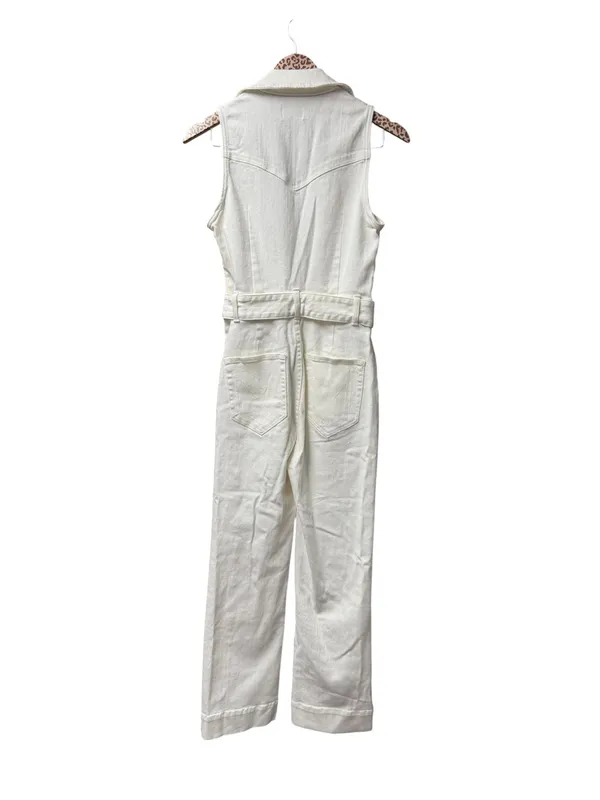 Show Me Your Mumu Jacksonville Cropped Jumpsuit Denim Pearly White Medium - Image 3