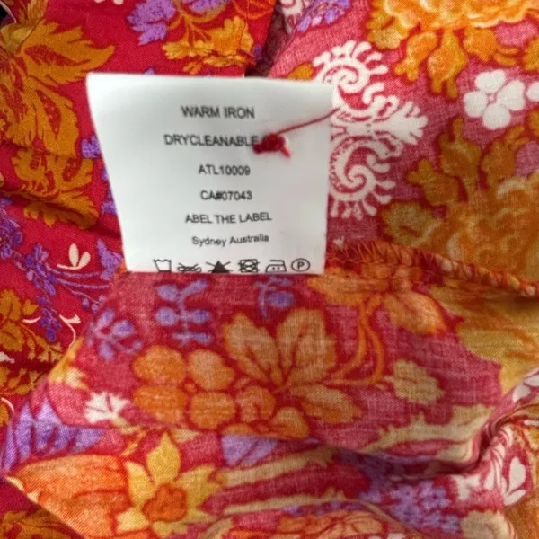 Floral Prairie Maxi Dress Small Boho Festival Cottagecore Orange Pink Romance - Image 12