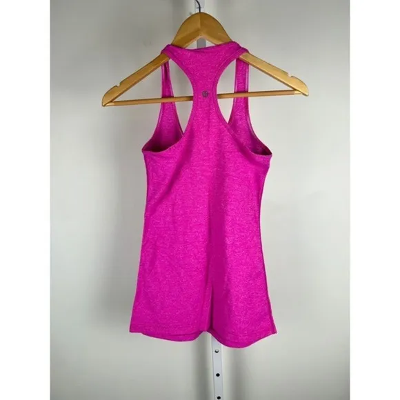 Lululemon Cool Racerback Tank Heathered Pink‎ Athletic Yoga Top Size 4 - Image 5