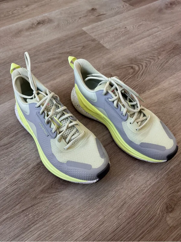 Lululemon Blissfeel Trail Run Dewy Sneakers Tennis Shoes Green Gray Pink 8 - Image 2