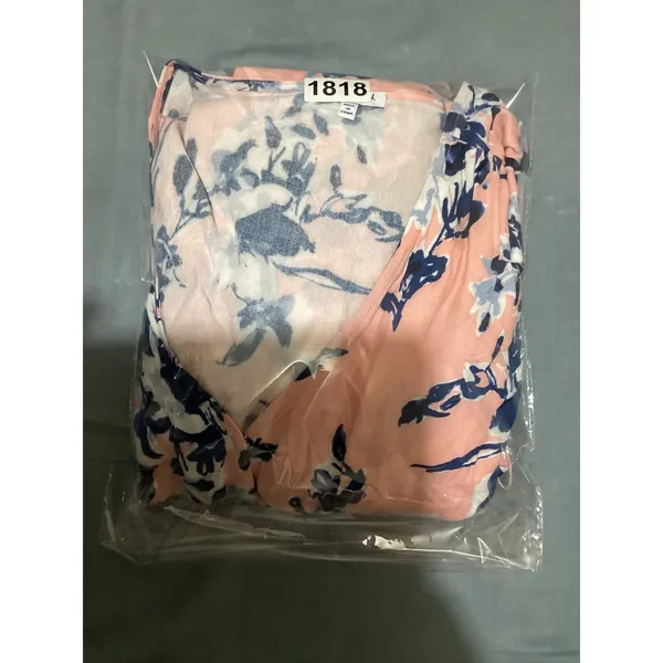 Splendid Floral Maxi Dress Peach Blue V-Neck Smocked Waist RD0190P Medium - Image 9