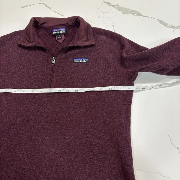 Patagonia Sweater Womens Size Medium Better Sweater 1/2 Zip Burgundy - Image 3