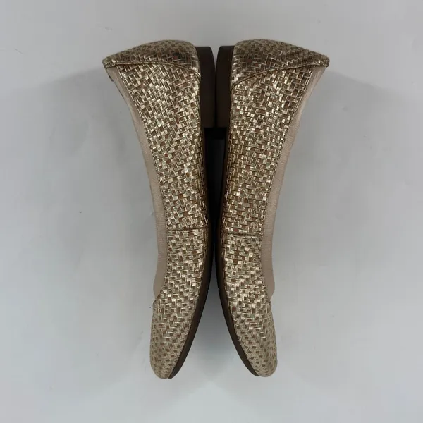 Vionic Anita Gold Woven Ballet Flats Womens 7.5 Orthotic Comfort Shoes - Image 5