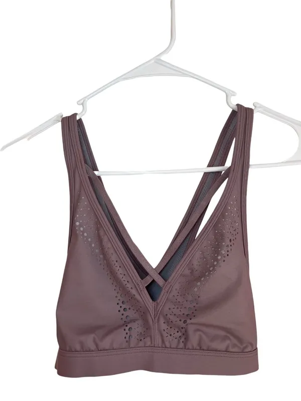 Victoria Sport Mauve Laser-Cut Crisscross Back Sports Bra M - Image 3