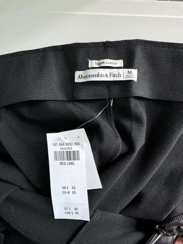 Abercrombie Split Hem Vegan Leather Slim Flare Pants - Image 4