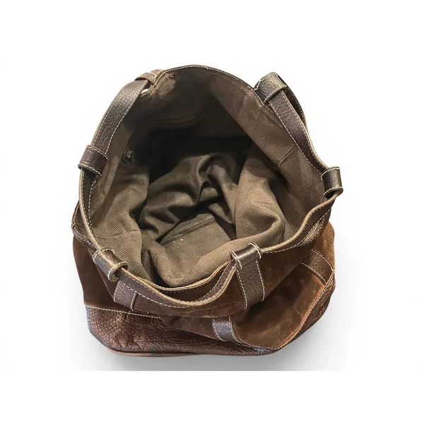 Sundance Cheval suede drawstring bucket bag purse backpack brown - Image 5