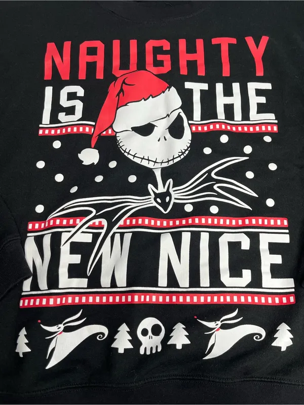 Disney Size XL Sweatshirt Nightmare Before Christmas Black Jack Skellington - Image 3