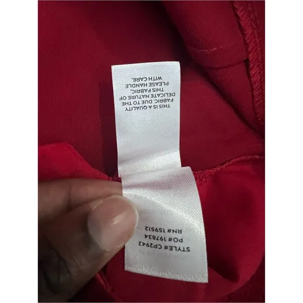 Lulus NWT Women Small Cherry Berry Red Satin Silky Wide Leg Trouser Pants Fall - Image 5