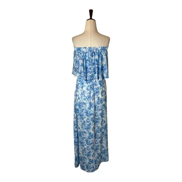 Show Me Your Mumu Dress Women XS Blue‎ White Floral Mama Blues Hacienda Maxi - Image 4