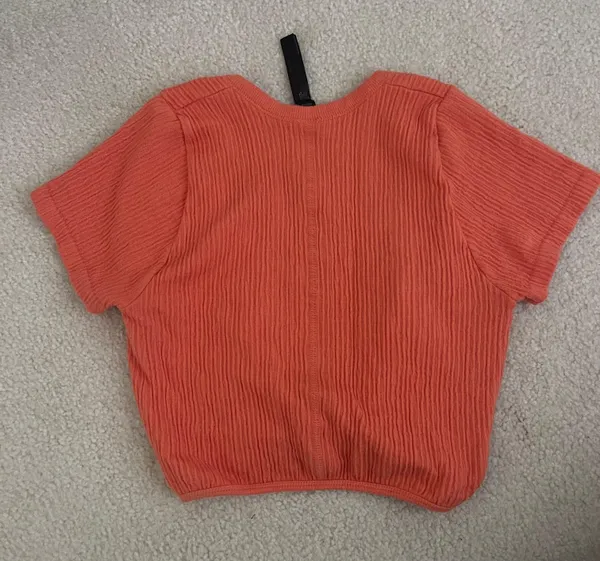 Urban Outfitters Orange Knot Crop Top - Image 2