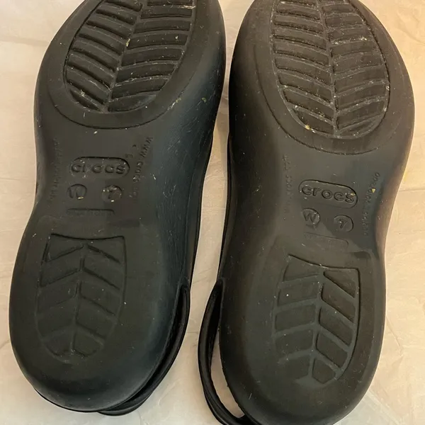 Crocs Womens Slip On Slingback‎ Ballet Flat W/Gem Round Toe Beach Black Sz 7w - Image 11