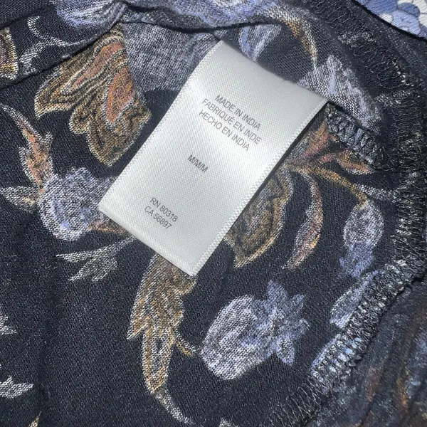 Lucky Brand High Low Hem Botanical Boho Floral V Neck Blouse | M - Image 4