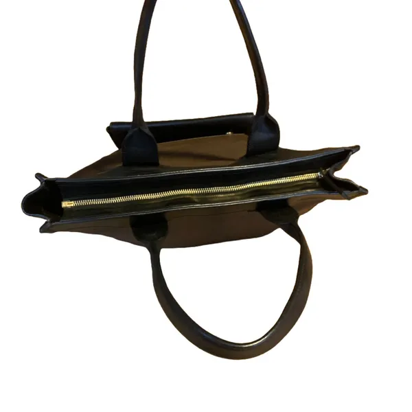 Chloé FRONT POCKET TOTE BAG IN BROWN & BLACK LEATHER W/DETACHABLE POUCH - Image 7