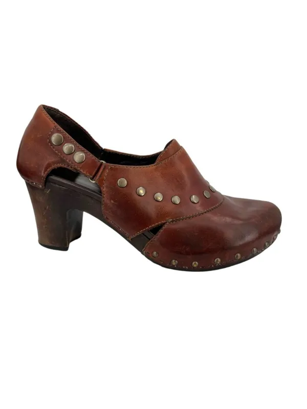 Dansko Ryder Brown Leather Studded Heeled Clogs Size 39 EU 8.5-9 US Cottagecore - Image 2