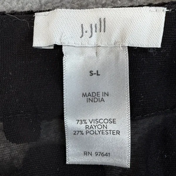 J. Jill Women's S-L Black Burnout Velvet Floral Paisley Kimono Wrap Cardigan - Image 3