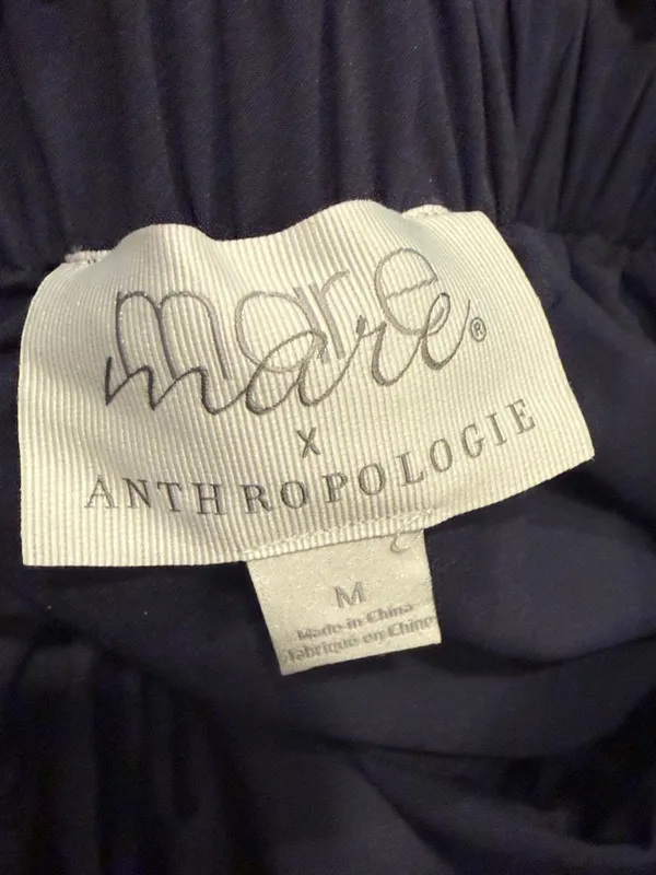 Anthropologie mare mare Navy Tiered‎ Pleated Midi Skirt medium - Image 4