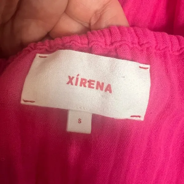 XIRENA Sonnet Shirred Minidress pink raspberry Sz‎ S - Image 6