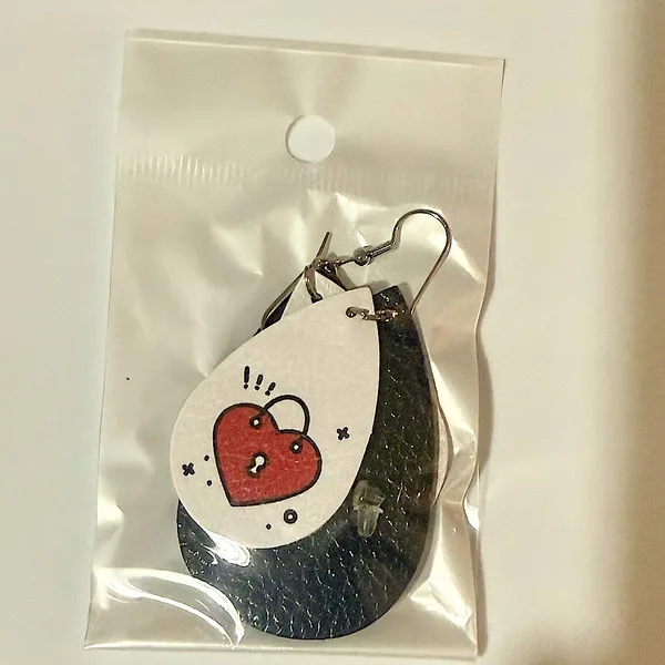 5 Pairs of Valentine’s Day Earrings- Hook- Clear Safety backs- All Sealed. NWOT - Image 3