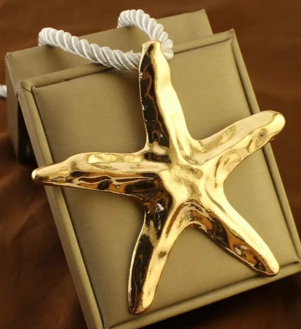 SheIn 1pc Beach Style Exaggerated Starfish Pendant Chunky Rope Necklace - Image 2