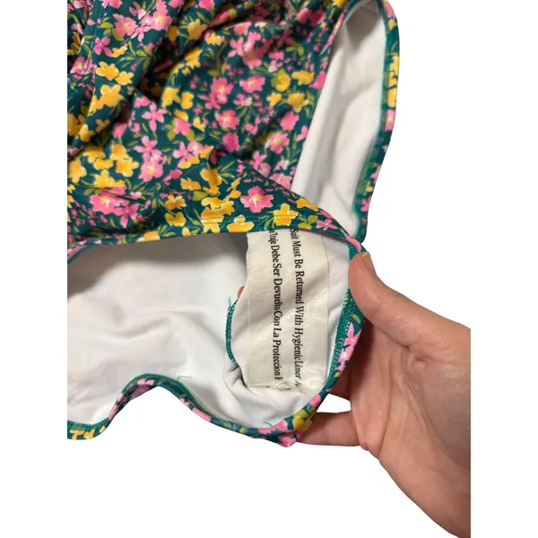 NWT Kona Sol Women Swim Suit SZ Large 12/14 One Piece Emerald Green Pink Floral - Image 3